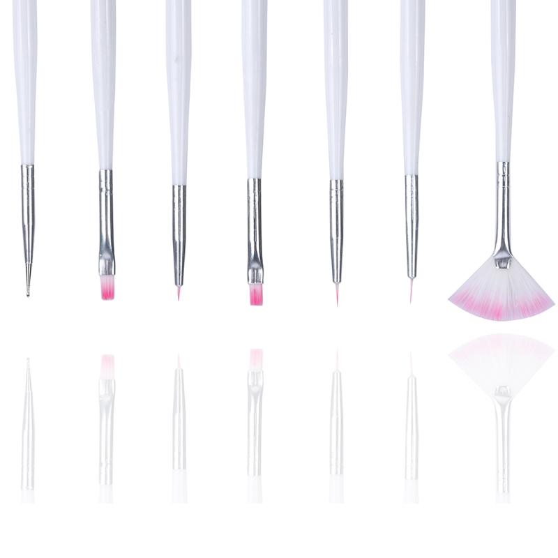 

7pcs/lot Nail Art 3D Crystal Flower Builder Carving DIY Drawing Brush Painting Dotting Pen Salon Tips Set