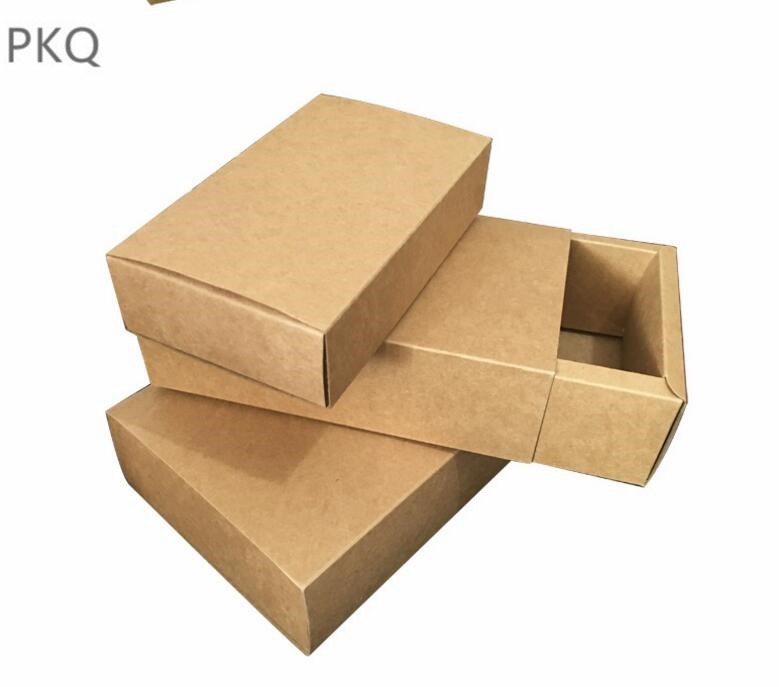 

10pcs/lot Small Kraft paper box,brown cardboard handmade soap box,drawer shape craft paper gift box,brown packaging jewelry box