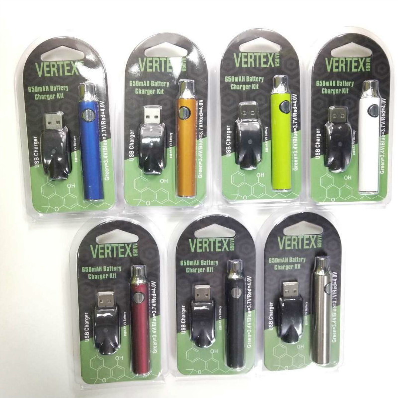 

Hot Vertex Preheating Vape Pen Battery 650mAh Preheat Variable Voltage 510 Thread Battery For E Cigarettes Vape Cartridges Batteries