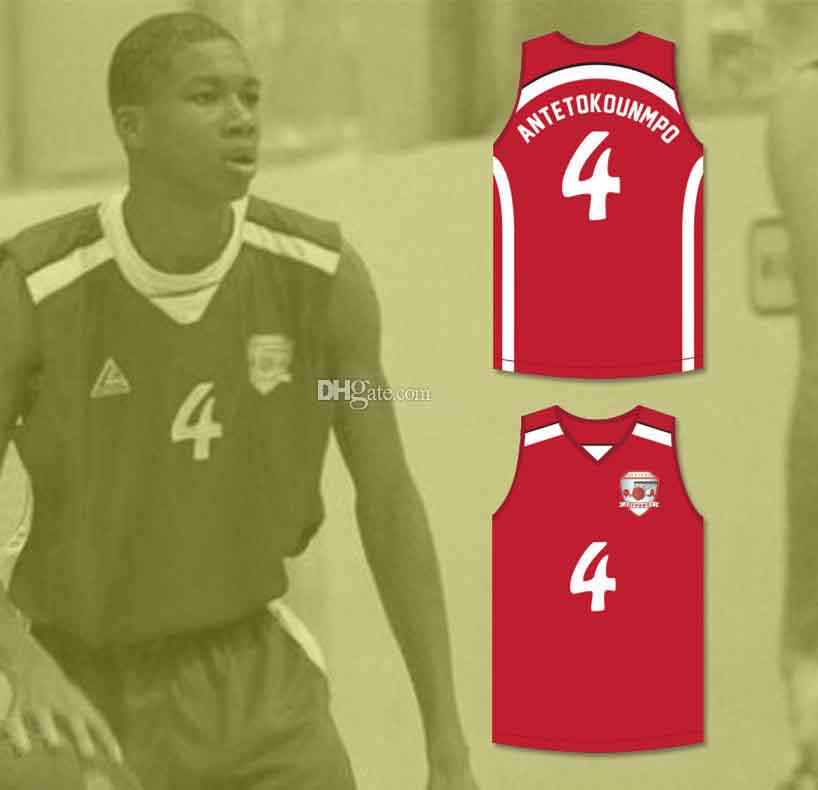 

Giannis Antetokounmpo #4 Filathlitikos B.C. Retro Basketball Jersey Mens Stitched Custom Any Number Name Jerseys, As show