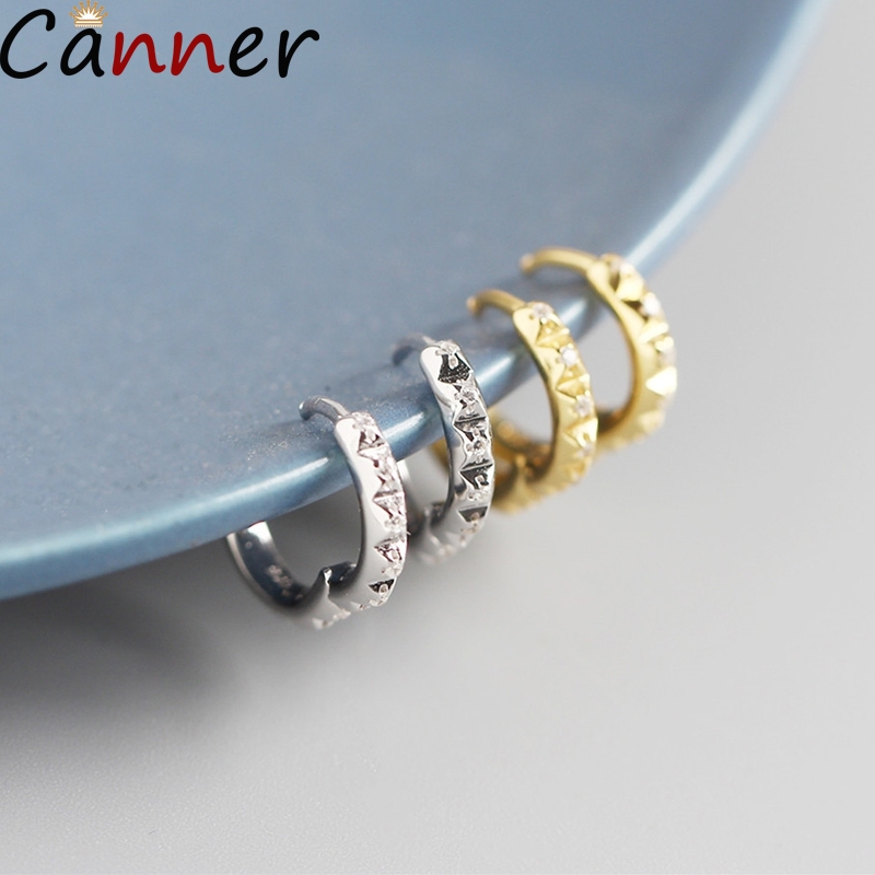 

Fashion Ins Style Light S925 Sterling Silver Earrings Geometric Gear Set With Zircon Earrings Women Gift