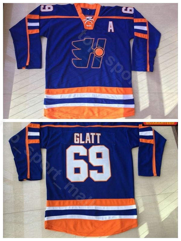

The Thug GOON Movie Vintage 69 Doug Glatt Halifax Highlanders Jerseys Ice Hockey Sport All Stitched Breathable Team Color Blue