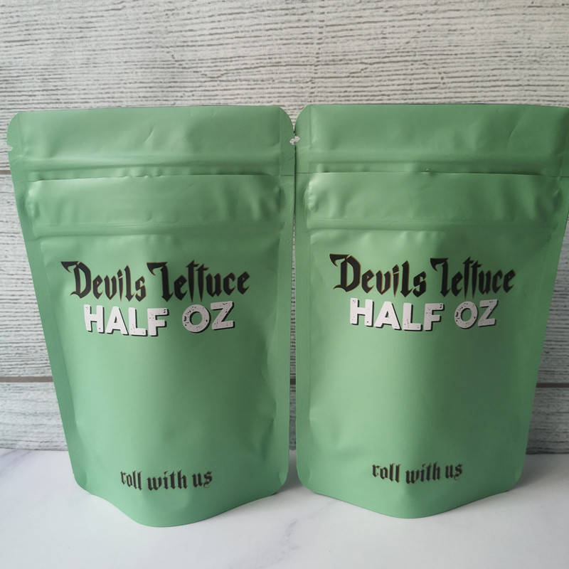 

Devils lettuce Half OZ bag Devilslettuce 3.5 mylar bags 1/2OZ Childproof pouch zip airtight child proof for dry herb packaging