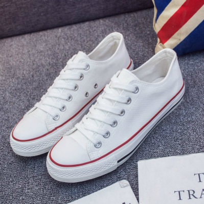 canvas shoes in white colour