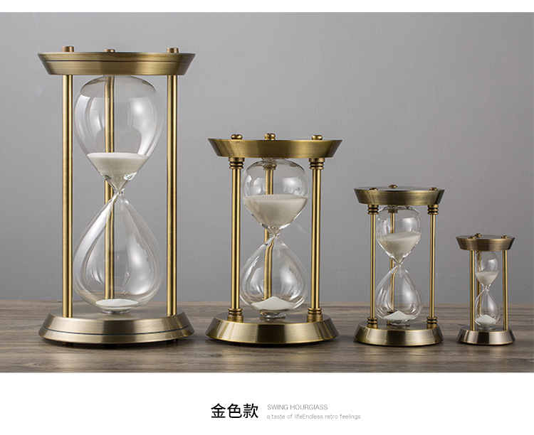 

Time hourglass timer creative metal study living room office desktop decoration home accessories birthday gift