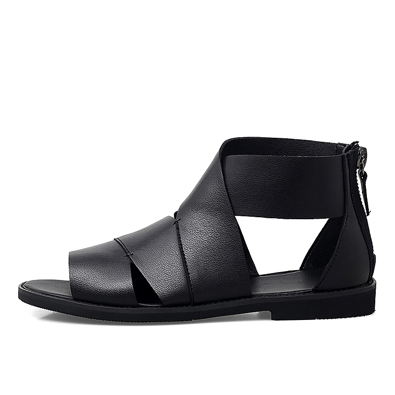 

work masculina sandal da beach safety de 2020 heren para masculino roman verano cuero deportivas sandali erkek zandalias playa, Black