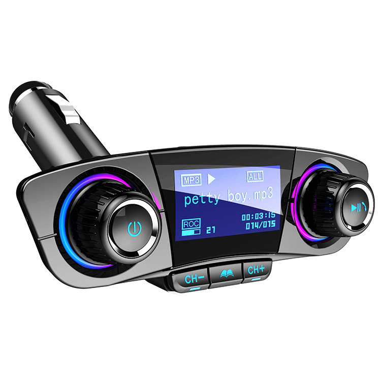 

Best bluetooth fm transmitter for car Radio Transmitter Adapter Music Player Hands Free Car Kit with 2 USB Ports TF Card USB playback