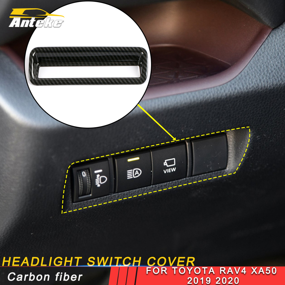 

For Toyota Rav4 Rav 4 XA50 2019 2020 Car Headlight Control Cover Trim Switch Button Panel Sticker Interior Accessories