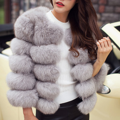 

Good quality New Fashion Luxury Fox Fur Vest Women Short Winter Warm Jacket Coat Waistcoat Variety Color For Choice, White