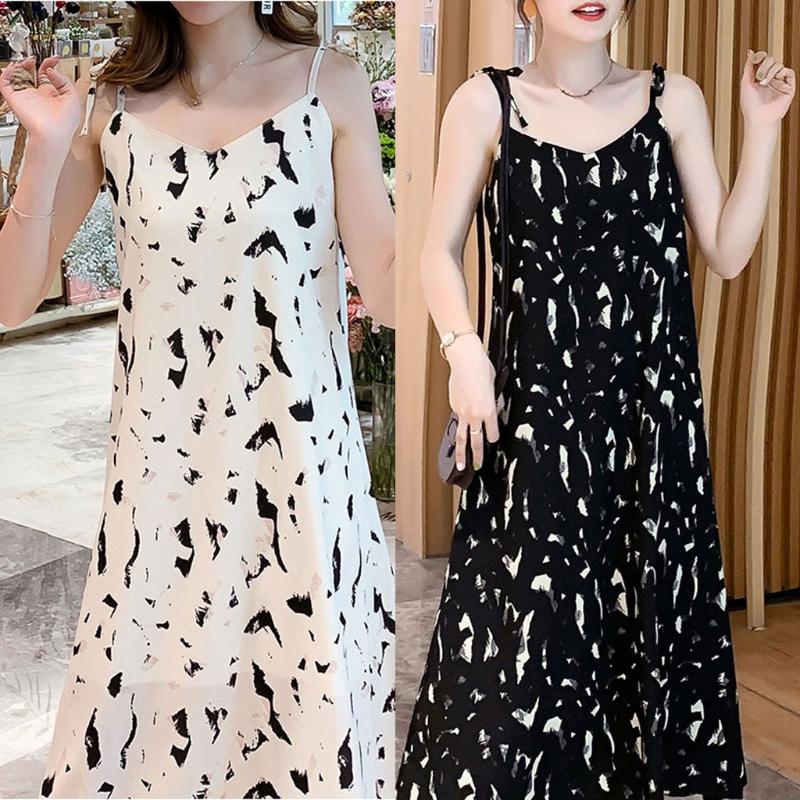 

Harajuku Summer women's girls dress Fashion Women Sexy V-Neck Print Strap Casual Night-club party Skinny Lace Up Dress, Black