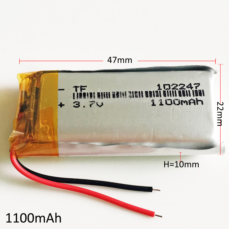

Model 102247 3.7V 1100mAh Lithium Polymer Li-Po Rechargeable Battery Li cells For DVD PAD Tablet PC Power bank mobile phone GPS