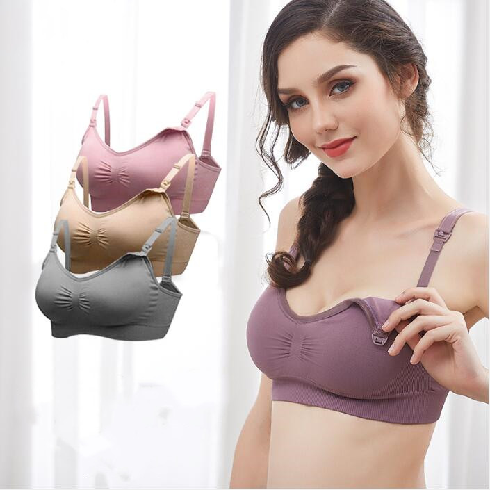 

Bras Maternity Nursing Bra Breast Feeding Push Up Seamless Mother's Wirefree Maternity Intimates Lactation Women's Underwear 4417, 01