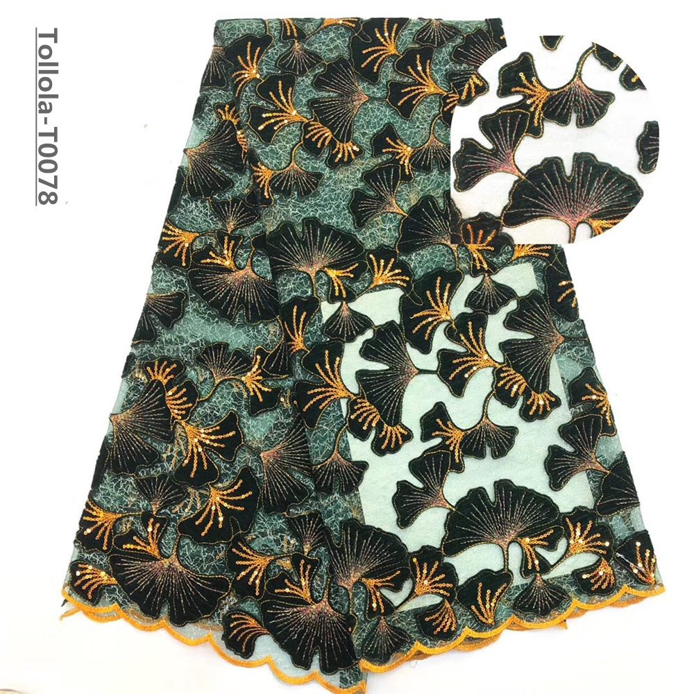 

Madison Colorful Velvet Lace Fabrics Nigerian Sequence Lace Fabrics African Tulle Sequins Lace Fabric for Wedding Dress