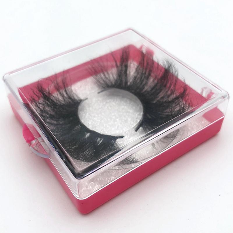 

Hot New Package 25mm Long 3D Mink Lashes Square Box Dramatic Volume Eyelashes Full Strip Thick Makeup False Lashes