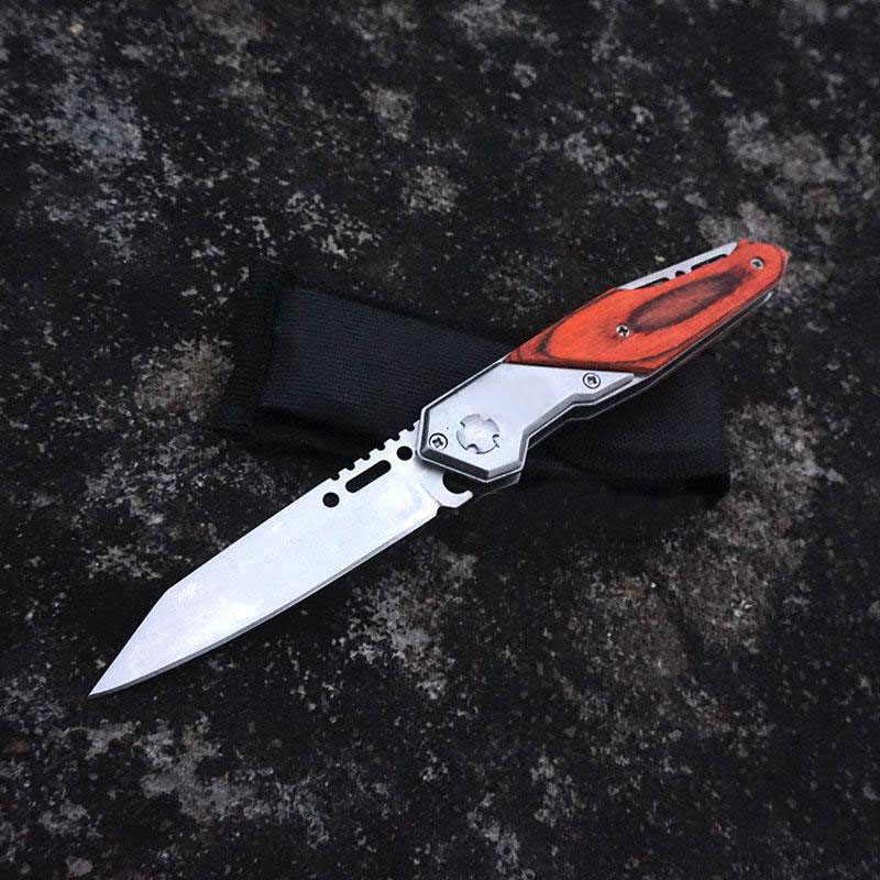 

Tactical Folding knife Outdoor Survival Pocket Knife Camping Hiking Hunting Knives 440C Steel Blade Wood Handle Multi EDC Tool