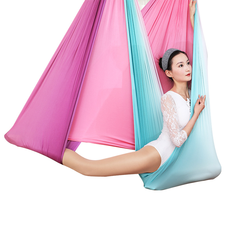 

New Arrival Aerial Anti-gravity Yoga Hammock Swing Flying 5*2.5M Yoga Bed Bodybuilding Gym Fitness Equipment Inversion Trapeze, Red