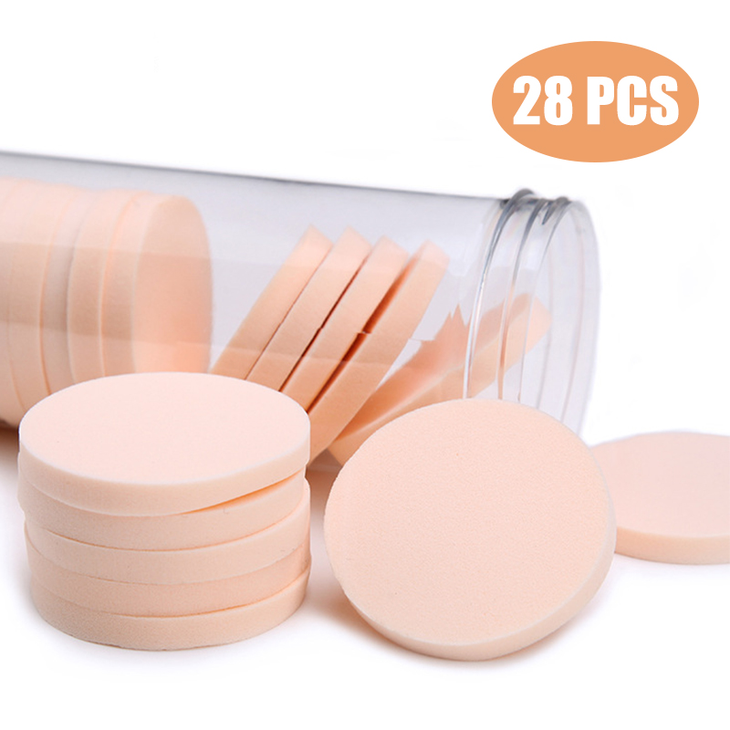 

28 pcs Professional Round Shape BB Cream Powder Puff Portable Soft Cosmetic Puff Makeup Foundation Sponge For Women 1 Size Hot