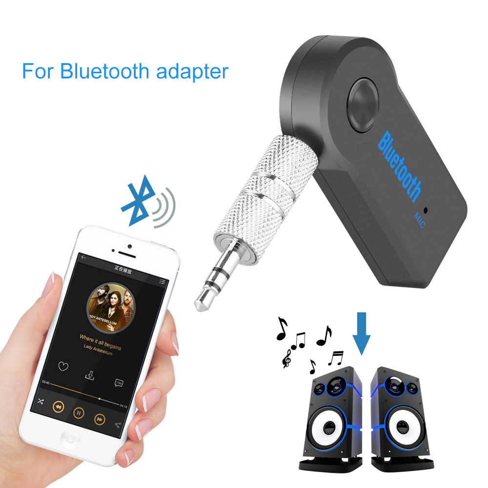 

Universal 3.5mm Bluetooth Car Kit A2DP Wireless AUX Audio Music Receiver Adapter Handsfree with Mic For Phone MP3 Retail Box