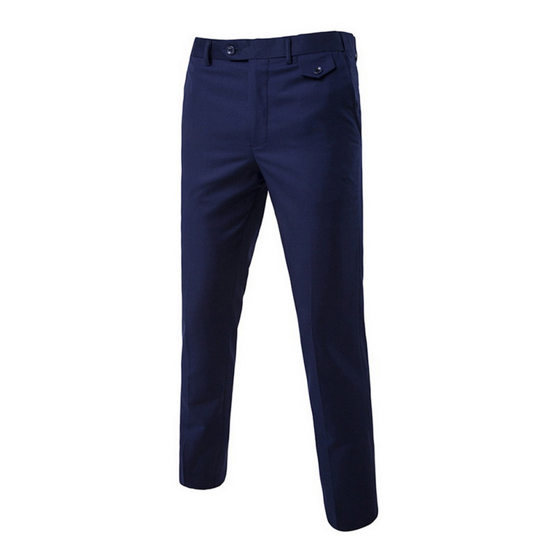 

HEFLASHOR Formal Dress Pants Men Flat Slim Business Man Suit Pants Summer Trousers Office Casual Solid Pantalon Costume Homme, Gray