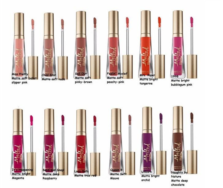 

Dropshipping Melted Matte Liquid Lipstick Face Makeup Lip Gloss Brand Lip Gloss Cosmetics Non-stick Cup Persistent Lips Lipgloss 18 Colors