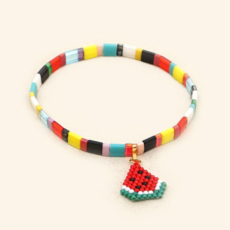 

Go2boho Bracelets Women Miyuki Tila Bracelet Summer Bead Fruit Pattern New Pulsera Mujer Glass Beads Colorful Stretch Jewelry