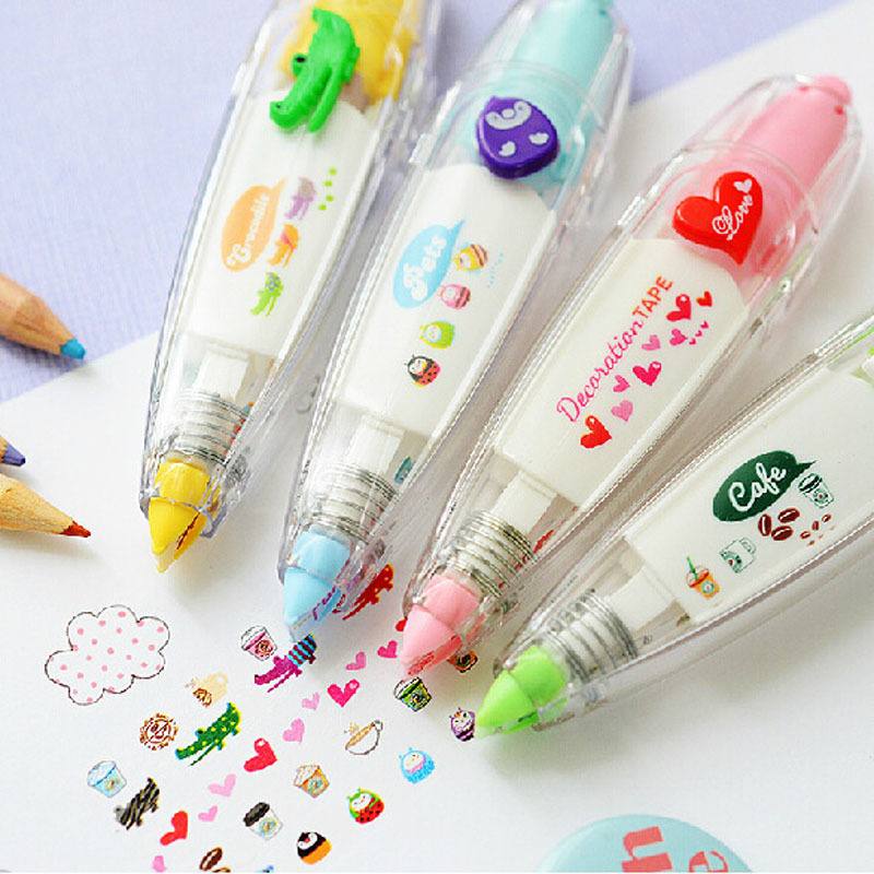 

Sweet floral tape pen funny sticker kids stationery decor tapes label sticker paper correction tape