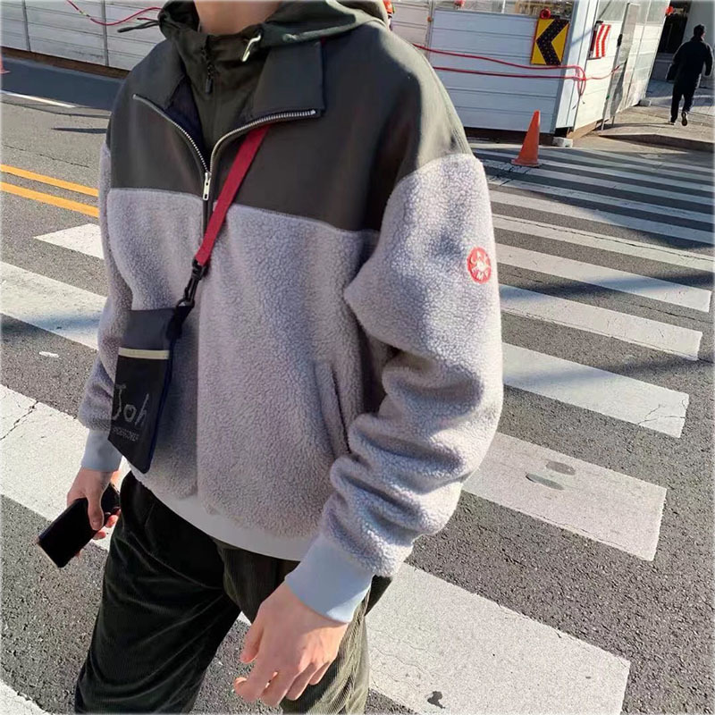 

Autumn Winter CAVEMPT Sweatshirts Stand-up Collar Heavy Fleece Zip Up Coat Best Quality Hairy CAV EMPT C.E CE Hoodie Pullover T200531, Black