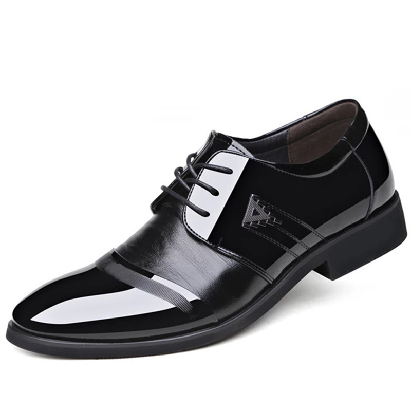 

Fashion Leather Men Oxford Shoes Lace Up Casual Business Office Simple Men Shoes Formal Wedding Dress, Brown