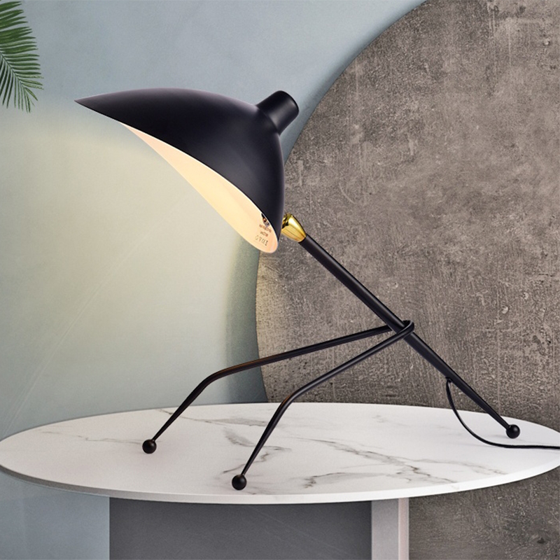 

Nordic Industrial Style Metal Serge Mouille Table Lamp Bar Villa Hotel Home Bedside Desk Light TA217