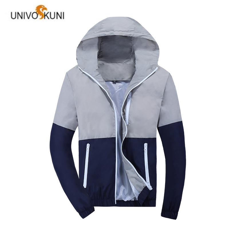 

Jacket Men Windbreaker Spring Autumn Fashion Jacket Men's Hooded Casual Jackets Male Coat Thin Men Coat Outwear Couple Q6107, Navy