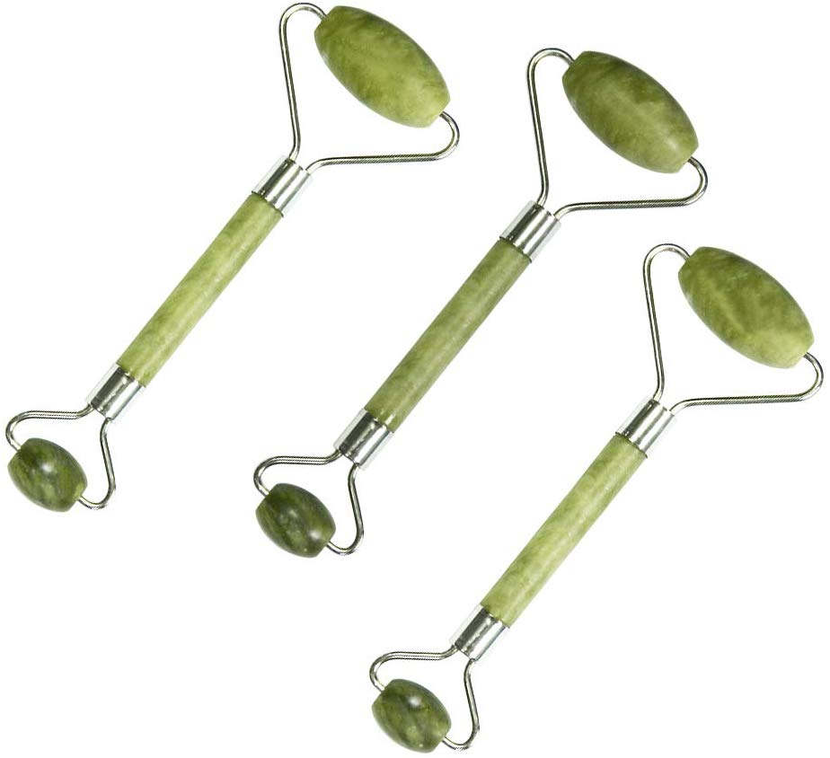 Facial Massage Roller Green Double Heads Jade Face Massage Roller Nature Slimming Beauty Health Care-image-553675642