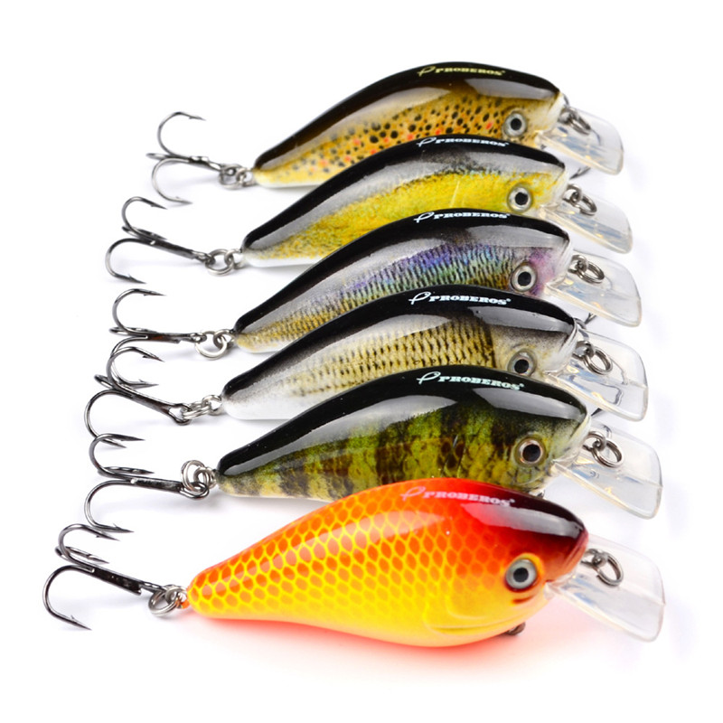

PROBEROS Crank Fishing Lures Wobbler Crank Baits for Striped Bass Fishing Tackle Hooks 3D Printing Artificial Hard Baits Pesca
