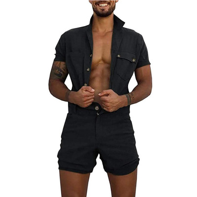 

Men's Designer Casual Suit Summer One-piece Women Tracksuit Monochromatic Work Suit Is No One-piece Hoodless One-piece Suit, Black1