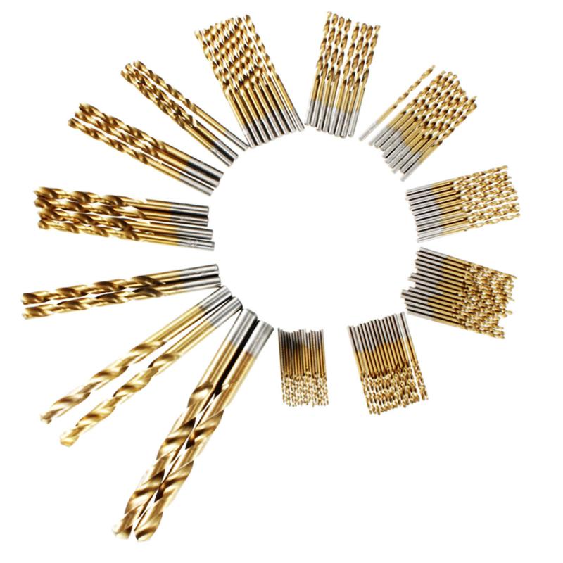 

99pcs 1.5mm - 10mm Titanium HSS Drill Bits Coated Stainless Steel HSS High Speed Drill Bit Set For Electrical Tools