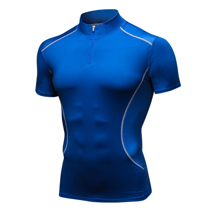 

Men Pullover Sports running t shirts Short Sleeve Quick-drying Breathable Bottoming Shirt1