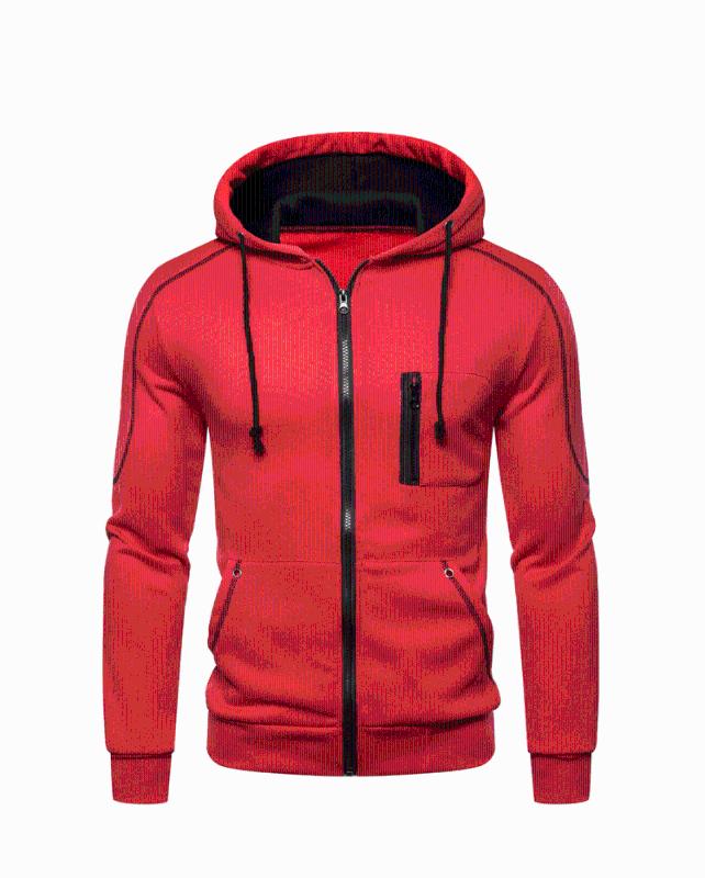 

Autumn and winter new hot sale men's casual cardigan hooded men's clothing, Black