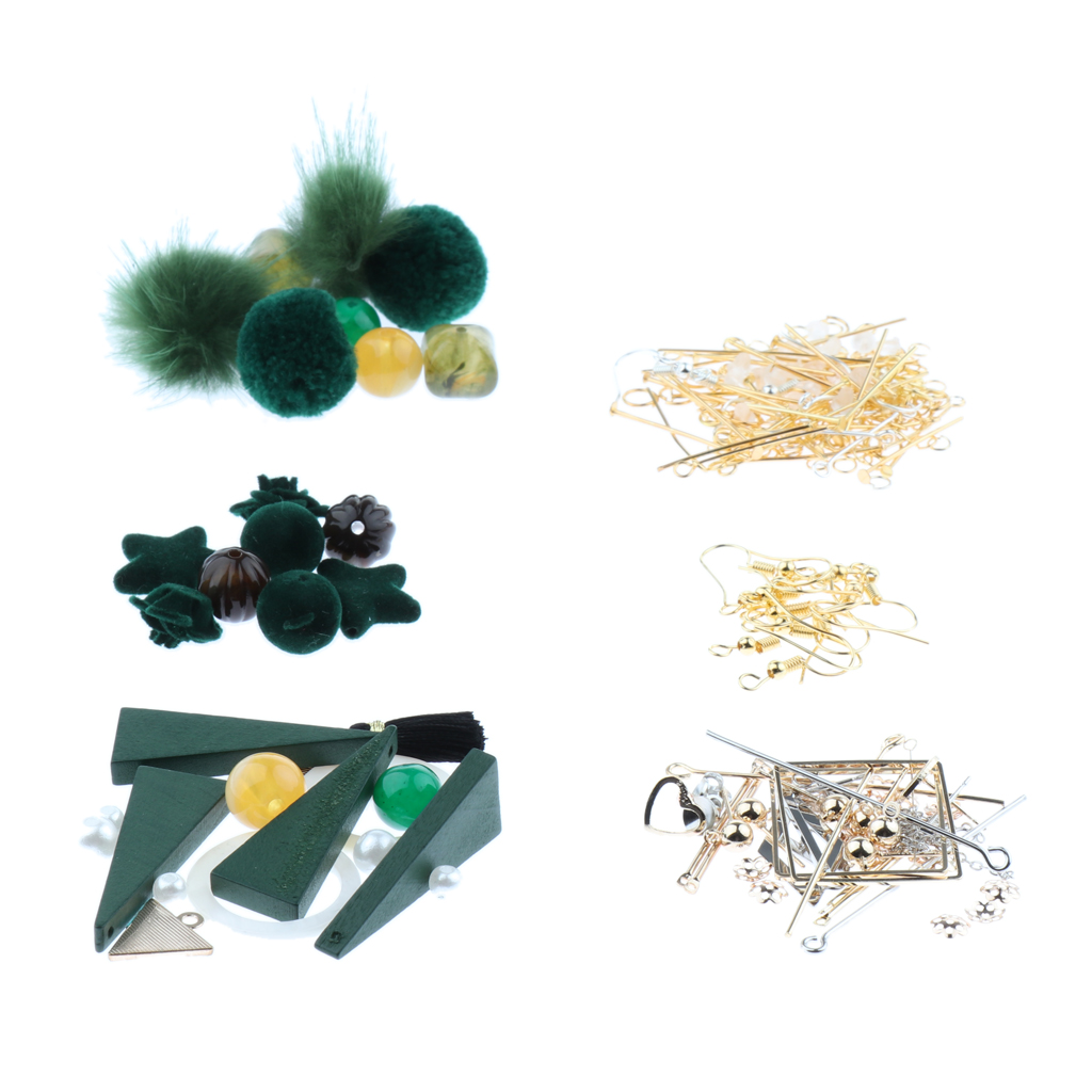 

10 Pairs Earring DIY Crafts Beading Findings Beads Tassel Pompom for Jewelry Making