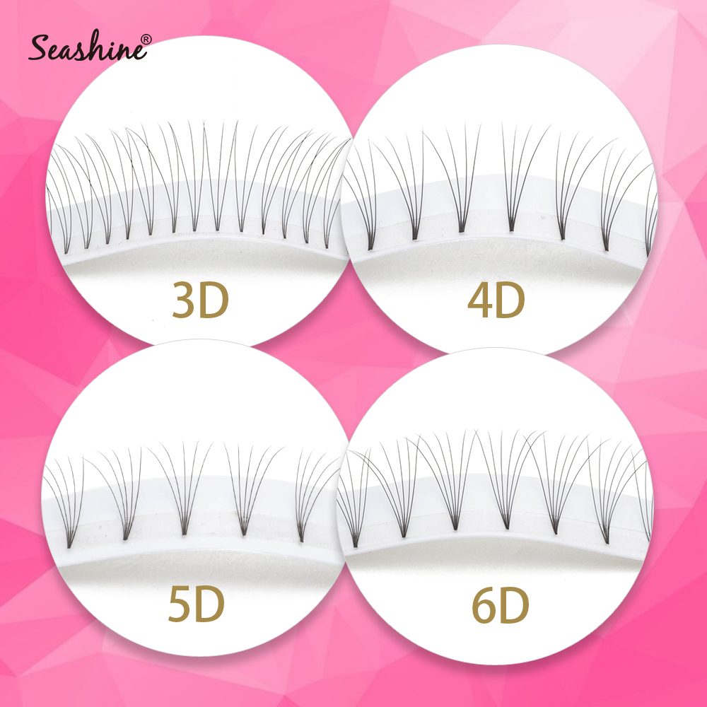 

Seashine Lashes Premade Fans Short Stem 3D Eyelashes Extension Russia Volume Lashes Premade Fans 100% Hand Made Mink Lashes False Eyelashes
