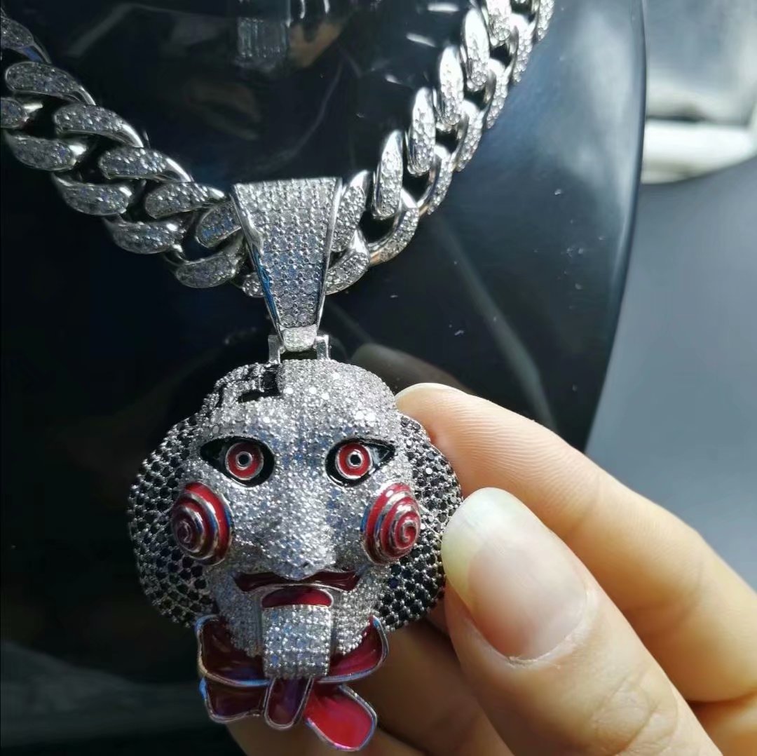 

Hip Hop Jewelry Iced Out Pendant Mens Luxury Designer Necklace Bling Diamond Cuban Link Chain 12MM Statement Rapper Hiphop Big Pendants New