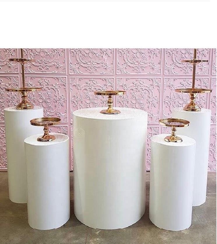 

5pcs Round Cylinder Pedestal Display Art Decor Plinths Pillars for DIY Wedding Decorations Holiday Dessert table