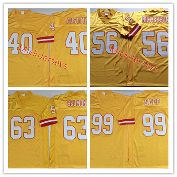 

Mens NCAA 99 Warren Sapp Vintage Jersey Stitched Yellow #40 Mike Alstott #56 Hardy Nickerson #63 Lee Roy Selmon Football Jersey M-3XL, Black;red
