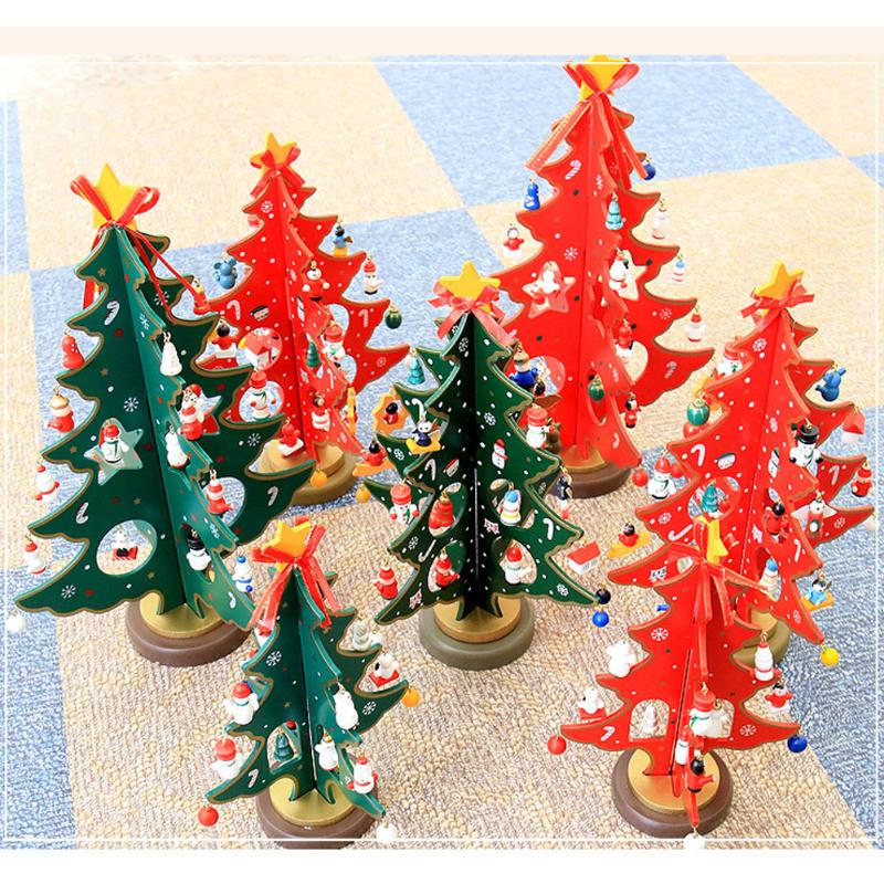 

New Wooden Christmas Tree Home Decoration Xmas Tree Top Ornament Gift