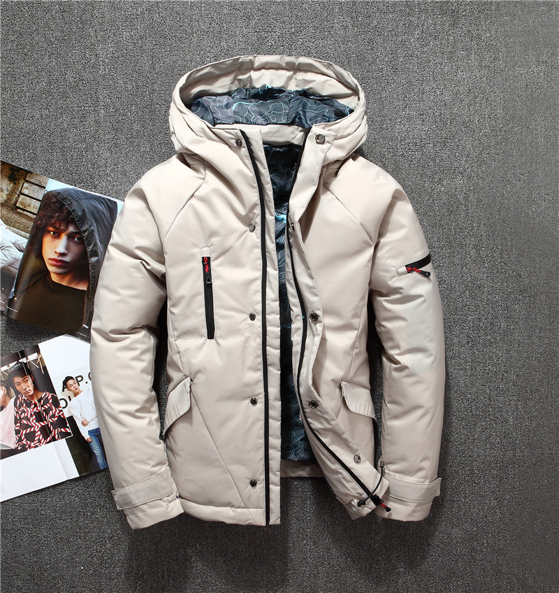 

Mens Hooded Duck Down Jackets Man Thick Winter Down Coats Male Fashion High Quality Overcoats Keep Warm Parkas Outerwear JK-685, Black