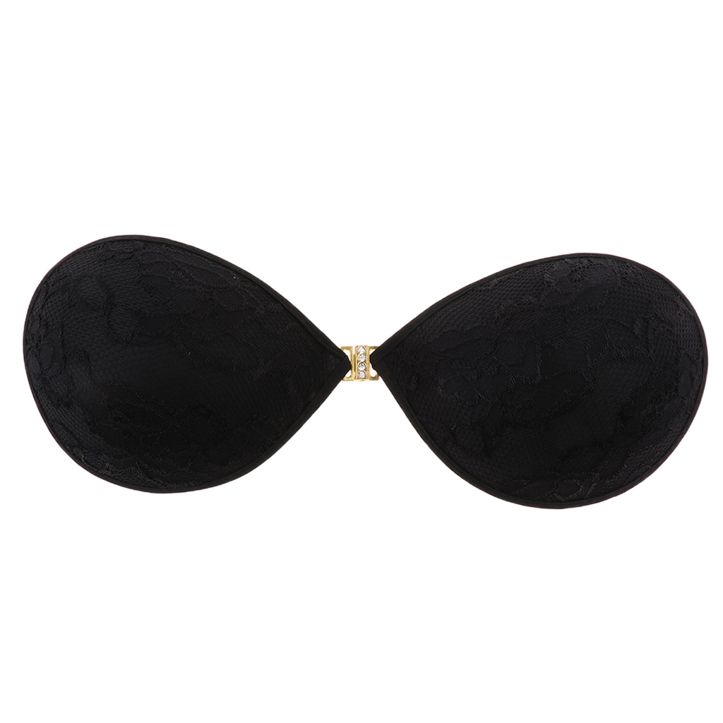 

selfadhesive strapless reusable invisible silicone pushup bras, Red;black