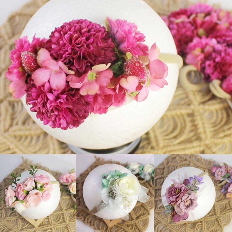 

Newborn Photography Prop Baby Flower Headband for Girl Elastic Headwear Tiara Headwrap Studio Shooting Baby Hair Accessories, 828