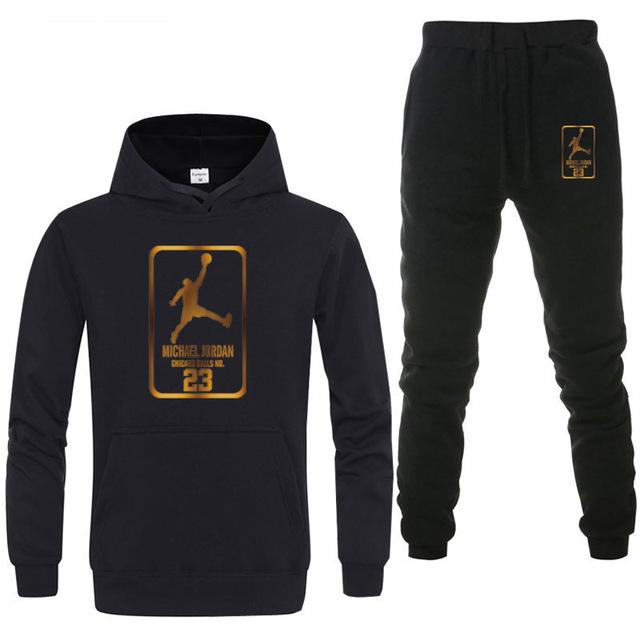 

Autumn Hot Sale Men's Sets Hoodies Pants Two Pieces Sets Casual Tracksuit Male Casual Sweatshirt Fitness Trouser, White