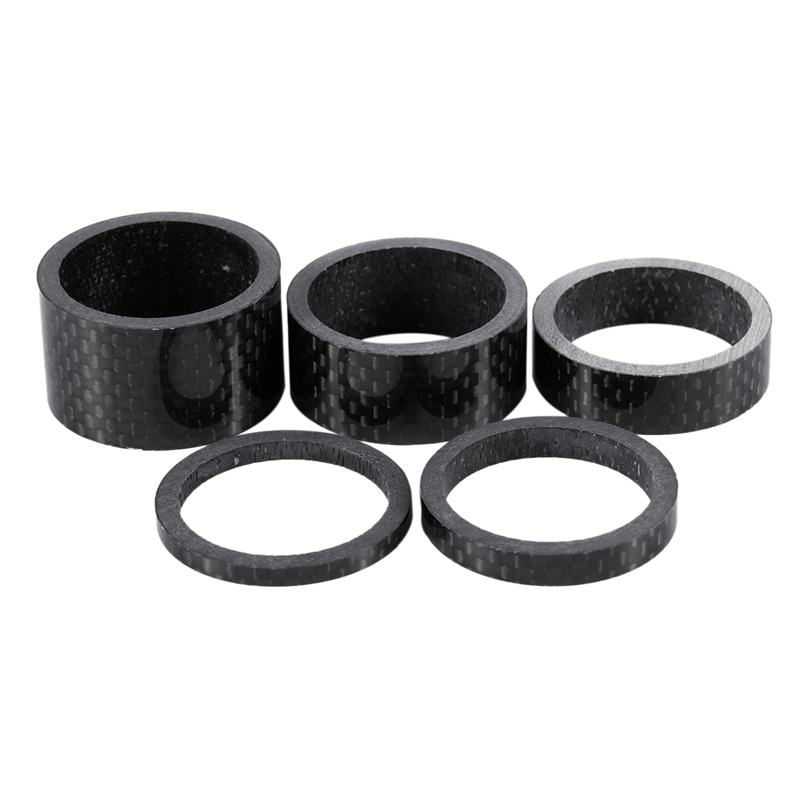 

5Pcs 1 1/8 "3mm 5mm 10mm 15mm 20mm carbon fiber washer bicycle head set stem spacer kit