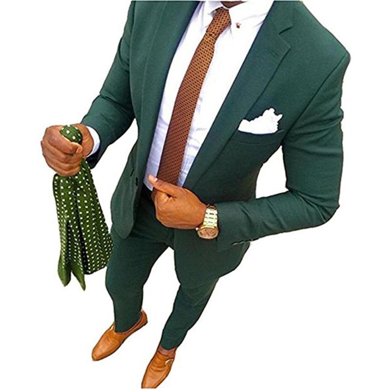 

Men Suits Slim Fit Notch Lapel Best Man Green Groom Tuxedos Wedding/prom 2 Pieces ( Jacket+Pants+Tie ) E250, Same the picture