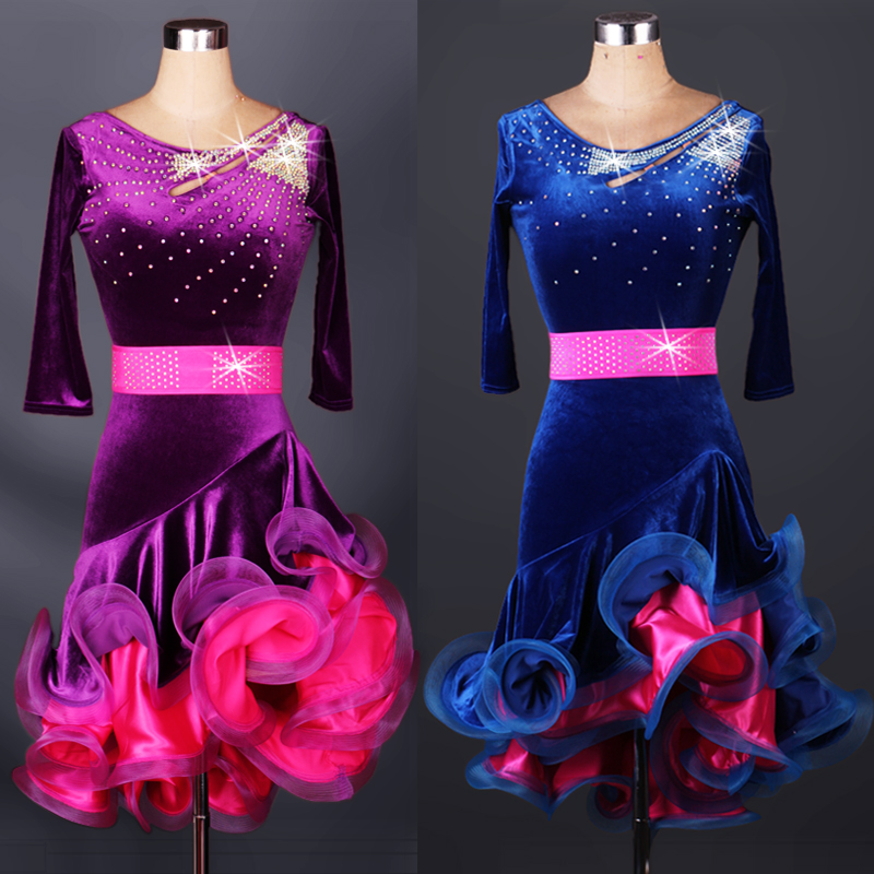 

New Fashion Latin Dance Dress Women Shiny Rhinestone Rumba Cha Cha Latin Dance Skirt Competition Clothing Multicolor Optional, Only the skirt