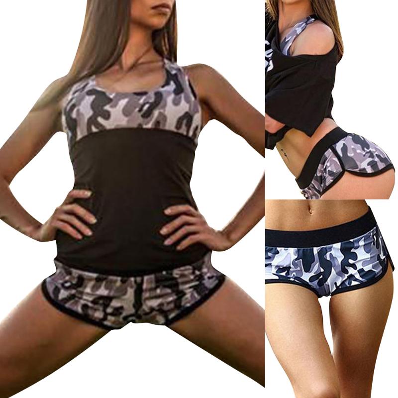 

Ladies Fitness Sports Shorts Sportswear Camouflage Printed Gym Cycling Jogger Biker Shorts Women Yoga Pants D30, Camo